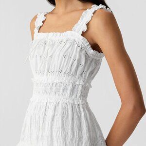 Gap x DOEN Eyelet Midi Dress - Soft White - Cotton - size S